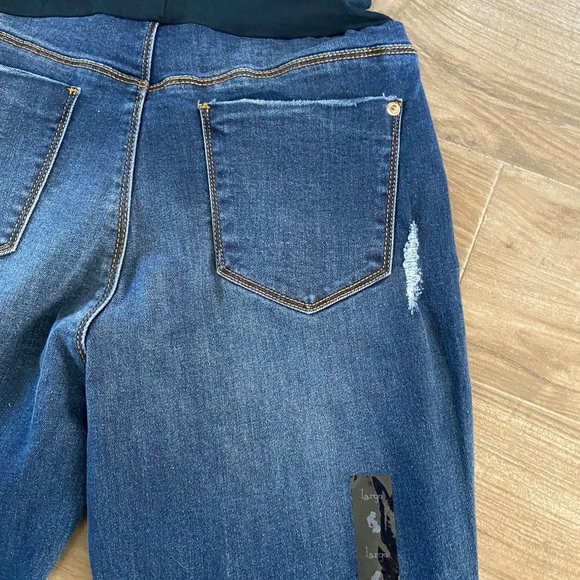Indigo Poppy gray ankle skinny Maternity jeans - Picture 9 of 16